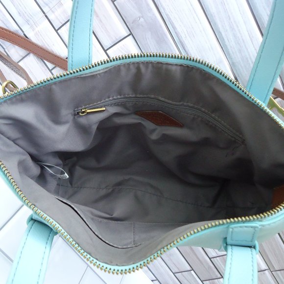 FOSSIL leather crossbody tote bag. - Picture 12 of 16